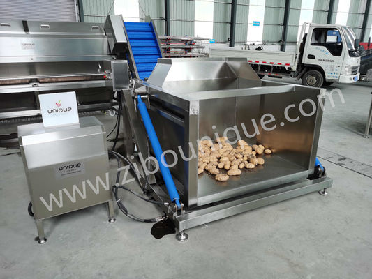 Hydraulische Toppmaschine für müheloses Entladen von Wurzelgemüse und mehr