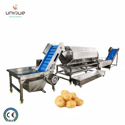 304 Edelstahl automatische Süßkartoffel Yam Waschmaschine Schälen Produktionslinie