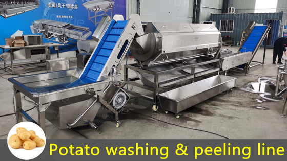 304 Edelstahl automatische Süßkartoffel Yam Waschmaschine Schälen Produktionslinie
